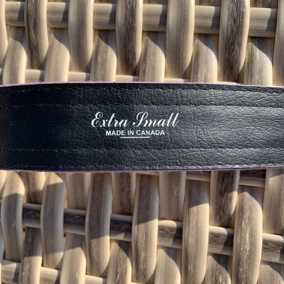 Vintage 80s 90s Lavender Purple Fabric Gold Toned Buckle Retro Waist Belt - Picture 8 of 13